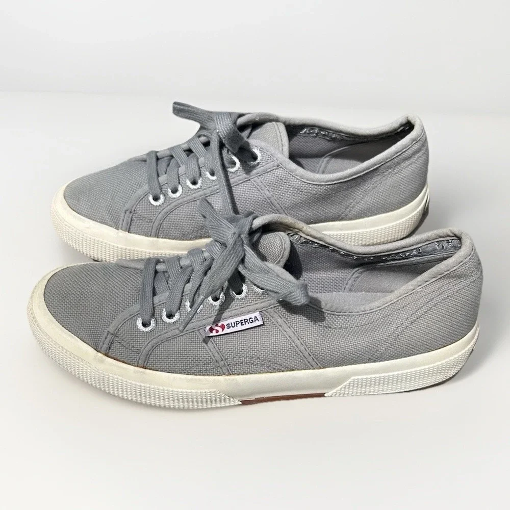 SUPERGA 2750 Cotu Classic Sneakers Light Gray Size 8.5 EU‎ 39 Minimalist Casual